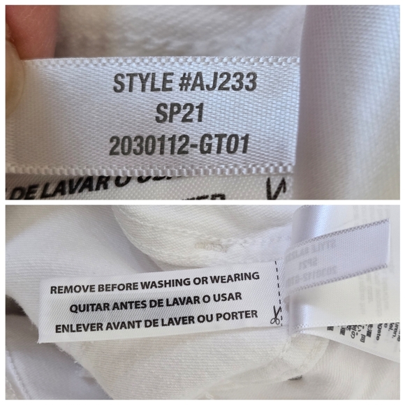 Madewell 10” High-rise Skinny White Jeans Zipper Fly Raw Hem size 29 - Picture 4 of 16